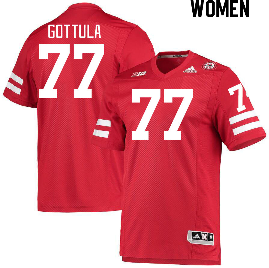 Women #77 Gunnar Gottula Nebraska Cornhuskers College Football Jerseys Stitched Sale-Red